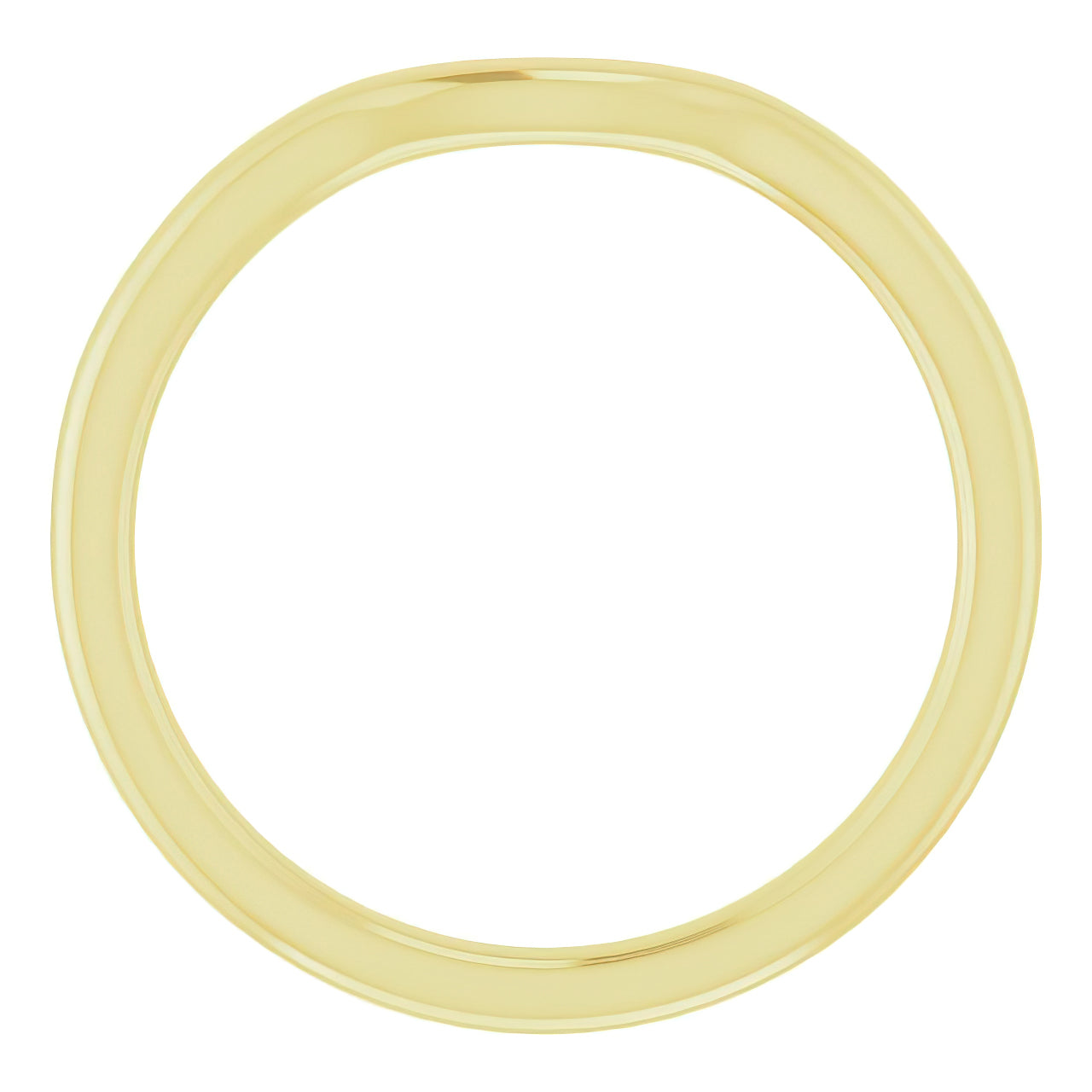 14K Yellow Gold Smooth Curved Half Round Wedding Band - Item: R102YBAND - Image: 3