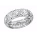 Ardsley Art Deco Honeycomb Filigree Engraved Antique Wide Diamond Wedding Ring in Platinum - Size 6.5