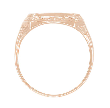 Rose Gold Victorian East to West Rectangular Signet Ring - alternate view