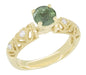 Adele Vintage Inspired Filigree Green Sapphire and Diamond Engagement Ring in 14K Yellow Gold