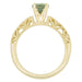 Adele Vintage Inspired Filigree Green Sapphire and Diamond Engagement Ring in 14K Yellow Gold
