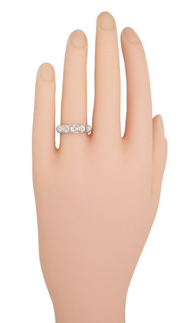 Glenville Art Deco Vintage Heirloom Diamond Wedding Band in Platinum - Size 6 3/4 - alternate view