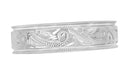 Art Deco Vintage Carved Scrolls Mens Platinum Western Wedding Band