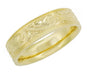 Yellow Gold Men's Engraved Art Deco Scrolls 6mm Vintage Style Western Wedding Band