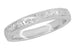 Classic Victorian Carved Acanthus Wedding Band in White Gold - 3mm