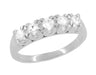1950's Retro Modern Horseshoe Gallery Diamond Wedding Ring in White Gold - 0.45 Total Diamond Weight