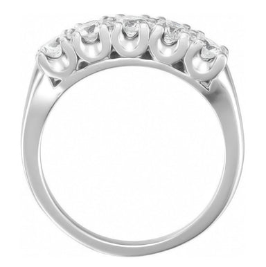 1950's Retro Modern Horseshoe Gallery Diamond Wedding Ring in White Gold - 0.45 Total Diamond Weight - alternate view