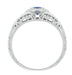 1920's Art Deco Filigree Lab Alexandrite Engagement Ring in White Gold With Side Diamonds