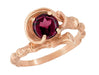 1970's Cabochon Rhodolite Garnet Bamboo Bypass Ring in 14K Rose Gold