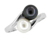 1970's White and Black Pearl Yin and Yang Bypass Ring in White Gold - 10K or 14K