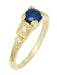 Side Starburst Engraving and Side Diamonds on Yellow Gold Vintage 1920s Sapphire Engagement RIng - R194Y