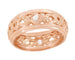 Garlend Art Deco Filigree Wide Diamond Wedding Band in 14 Karat Rose ( Pink ) Gold