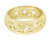 Glenbrooke Art Deco Filigree Wide Diamond Wedding Ring in 14 Karat Yellow Gold