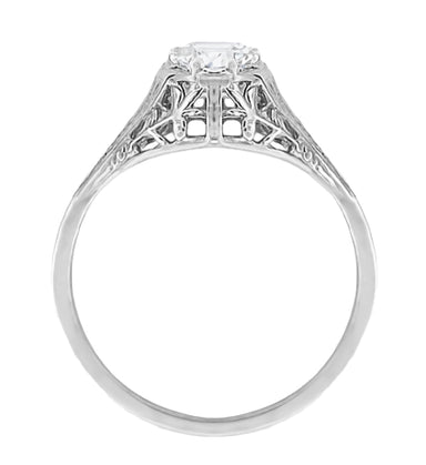Art Deco Cleire Filigree 1/4 Carat Diamond Ring in 14 Karat White Gold - alternate view