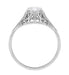 Art Deco Cleire Filigree 1/4 Carat Diamond Ring in 14 Karat White Gold