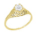 Cleire Yellow Gold Art Deco Filigree 1/4 Carat Diamond Vintage Style Engagement Ring