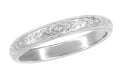 Antique Style Art Deco Dogwood Flowers Wedding Band in 18K or 14K White Gold