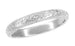 Antique Style Art Deco Dogwood Flowers Wedding Band in 18K or 14K White Gold