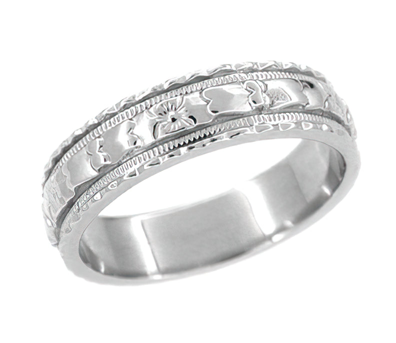5mm Flat Court Wedding Band - White Gold – Callaghan Jewellers