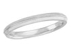 Platinum Art Deco Knife Edge Single Milgrain Wedding Ring - 2.5mm Wide