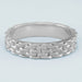 Mid Century Modern Platinum Basket Weave Wedding Ring - 4mm Wide