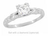 Mid Century 1/3 Carat Engagement Ring Setting in Platinum