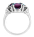 Victorian Waves Square 2.25 Carat Lab Created Alexandrite Ring in 14 Karat White Gold