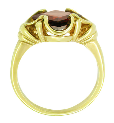 Victorian Square Pyrope Garnet Ring in 14 Karat Yellow Gold - alternate view
