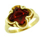 Victorian Square Pyrope Garnet Ring in 14 Karat Yellow Gold