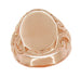 Victorian Vintage Carved Scrolls Oval Signet Ring in 14 Karat Rose Gold