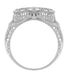 Edwardian Filigree "Three Stone" Diamond Ring in 14 Karat White Gold
