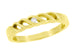 1980's 14 Karat Yellow Gold Open Scrolls Solo Diamond Wedding Band