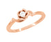 14 Karat Rose Gold Retro Moderne Vintage Style Rose Setting Diamond Promise Ring