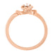 14 Karat Rose Gold Retro Moderne Vintage Style Rose Setting Diamond Promise Ring