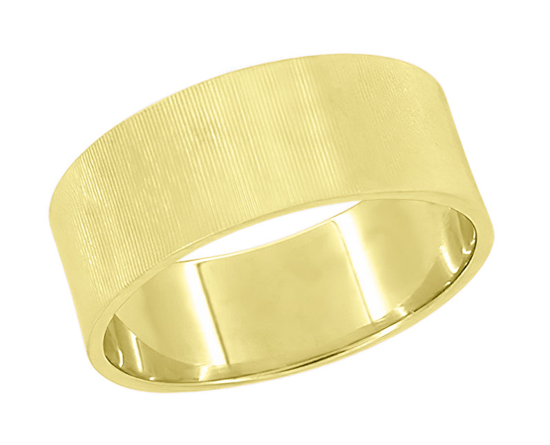 18K Yellow Gold 6mm flat wedding bands – DELLAFORA