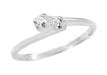 1950's Retro Diamond Bypass Ring in White Gold