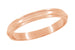 Rose Gold Grooved Edge Mid Century Modern 3mm Wide Dome Wedding Band