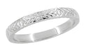 1950s Vintage Platinum Wedding Band - 3mm - Unisex Mardi Gras Engraved on 3 Sides - R624P