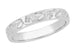 Art Deco Flowers and Leaves Engraved Wedding Ring in White Gold - 18K or 14K