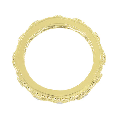 Yellow Gold Windemere Art Deco Filigree Eternity Diamond Wedding Band - Size 6.5 - alternate view