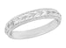 Art Deco 4mm Wide Carved Wheat Platinum Wedding Ring  - Hand Engraved