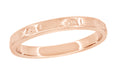 Art Deco Embossed Antique Rose Gold Wedding Ring 2.5mm Wide R638R