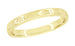 Art Deco Yellow Gold Carved Flowers and Bars Wedding Band