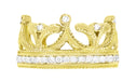 Yellow Gold Ashton Royal Crown Ring with Diamonds - 14K or 18K