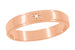 1950's Mid Century Rose Gold Grooved Edge Starburst Diamond Wedding Ring - 4mm Wide