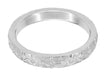 Hibiscus Flowers Engraved Wedding Ring in White Gold - 3mm Wide