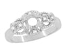 Platinum 1920's Art Deco East to West 1/4 Carat Diamond Engagement Ring Setting