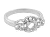 Filigree East to West Art Deco Engagement Ring Setting in White Gold for a 1/4 Carat Round Diamond