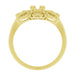 1920's East to West Yellow Gold Engagement Ring Semimount for a 1/4 Carat Round Diamond