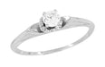 Caura Mid Century Modern Vintage Diamond Engagement Ring in 14K White Gold